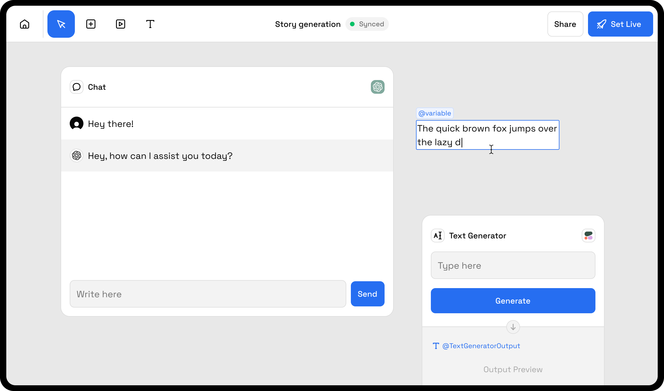 Canvas product screenshot